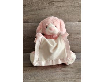 Vintage Peek-A-Boo Puppy Pink Dog Stuffed Animal Electronic Moving Toy