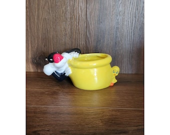 Figura coleccionable de cerámica vintage de 18 cm de Silvestre el Gato Piolín de Warner Bros.