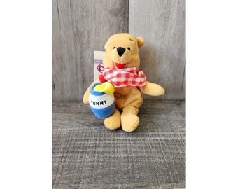 【ヴィンテージディズニー】動く！プーさんぬいぐるみ 1990年代ヴィンテージ フィッシング くまのプーさん ミニビーンバッグ