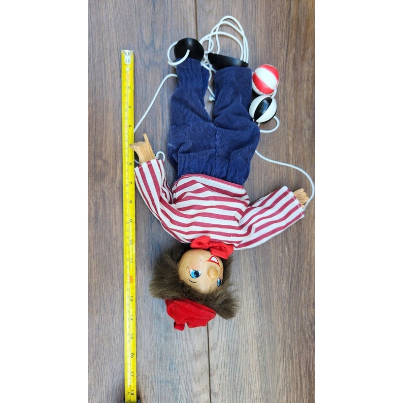 Vintage String Wooden Puppet French Marionette Juggler Toy Doll - Etsy