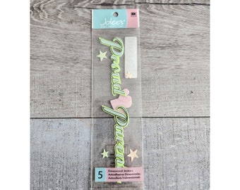 Trotse ouder woorden blad - Scrapbooking kaartstickers (NIEUW) Jolee&#39;s