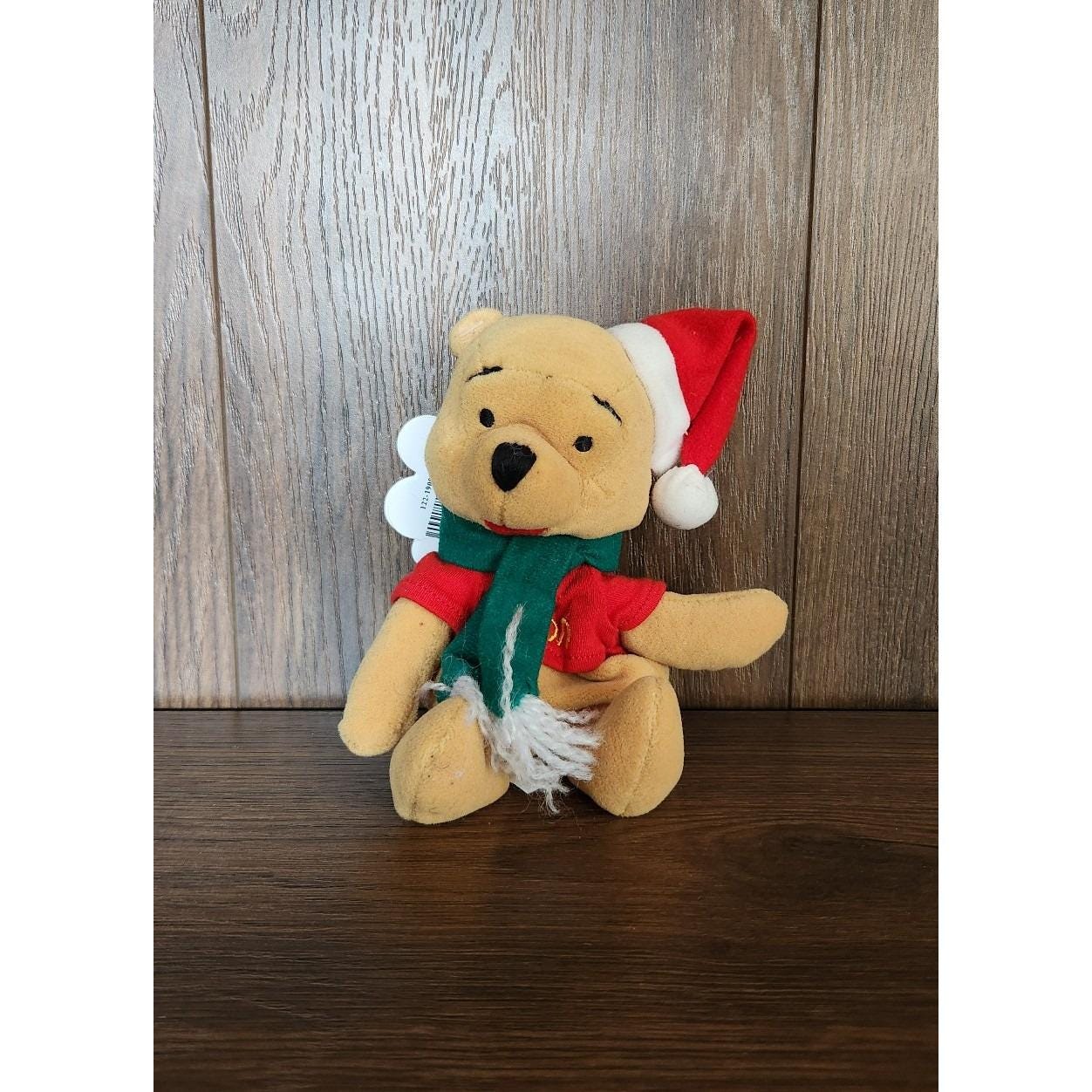 Disney Store Mouseketoys Christmas Pooh Bean Bag Plush Xmas Santa