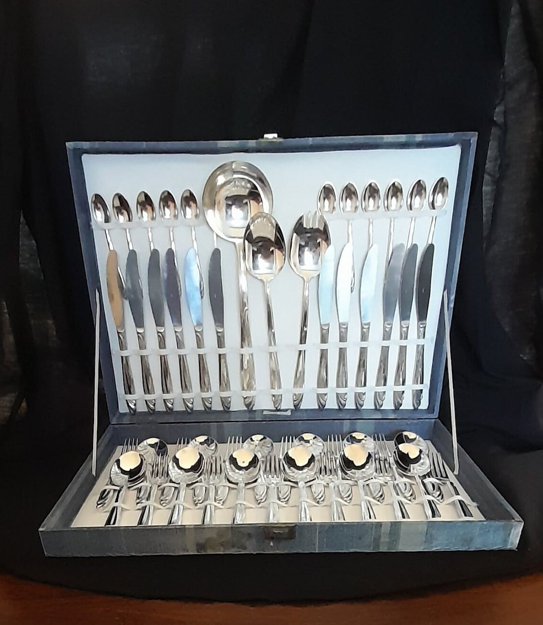 Vintage Italian super Inox Silver Plated Stainless Steel Cutlery Set 51 Piece12 Place Setting original Box argento 800 ornate Styling Etsy