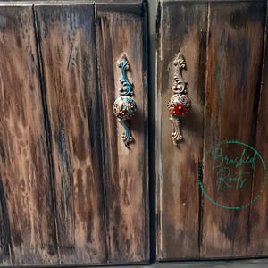 Hand painted, Rustic Hutch