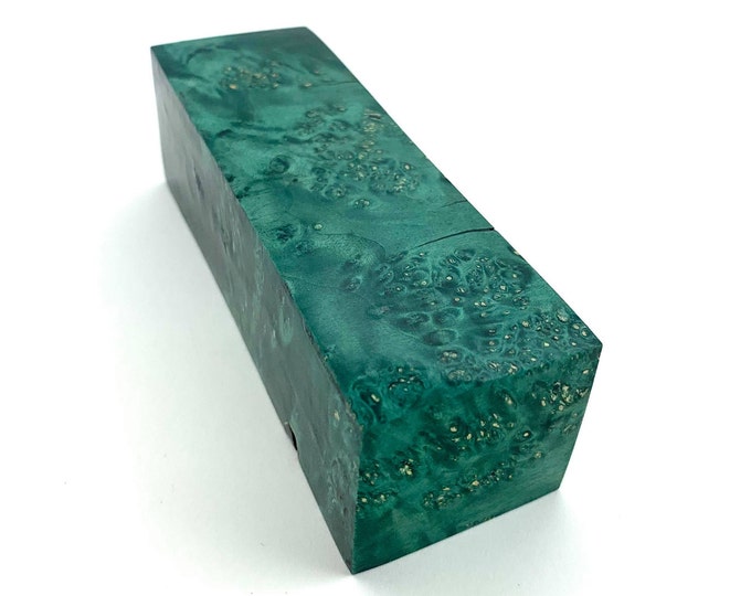Stabilized Wood Turning Blank Dyed Green Box Elder Burl Block ...