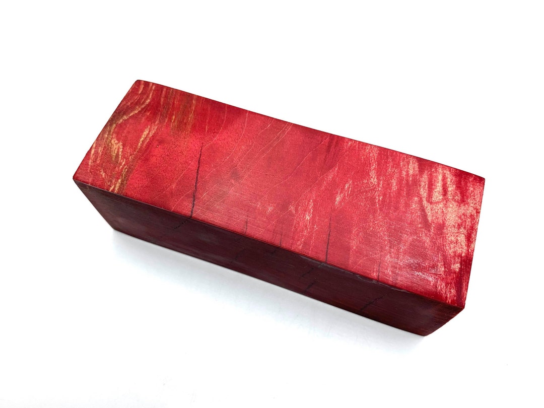Dyed Red Box Elder Wood Block Stabilized Wood Turning Blank Etsy