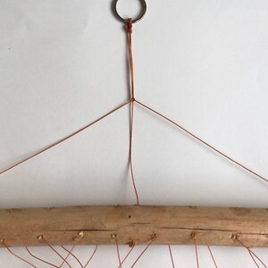 Bamboo Habitat hand made recycled glass wind chimes with drift wood style hanger in Sunset tones. image 3