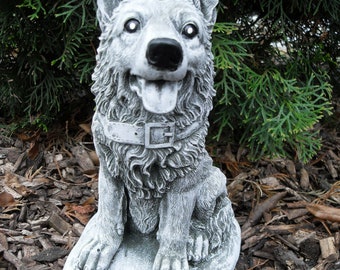 Steinfigur schöner Schäferhund Steinguss Frostfest Wetterfest Hund Haustier