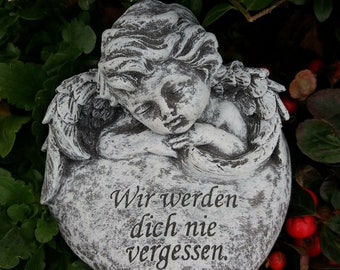 StoneandStyle Steinfigur – 2 Kleine Engel Im Flügel Set, Frostfest Bis -30°C, Made In Germany