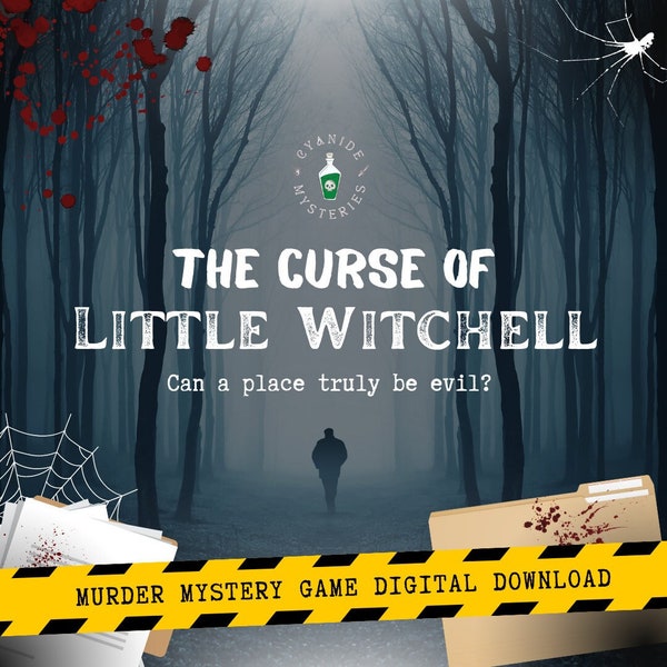 Digital Download The Curse of Little Witchell Printable Cold Case File, Murder Mystery Game Detective Investigation Date Night