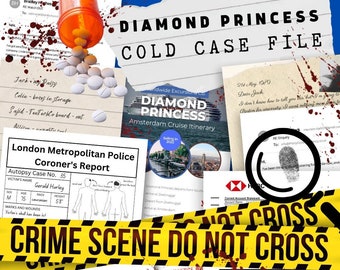 Printable Murder Mystery Cold Case File, Diamond Princess Cruise Ship Digital Download, Print at home, Detective Investigation Game