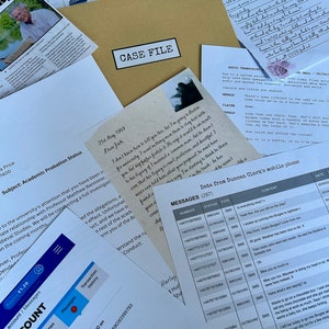 May include: A close-up of a case file with a handwritten letter inside. The letter is dated May 21st, 1939 and addressed to Jack. The letter discusses a relationship with a common man and the writer's father's disapproval of the relationship. The letter also mentions a legacy and a proposal.