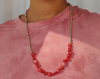 Red Ball Metallic Necklace