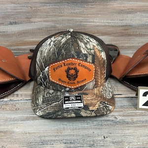 Fortis Leather Company Leather Patch Hat. Richardson 112 Trucker. Realtree Edge Camo