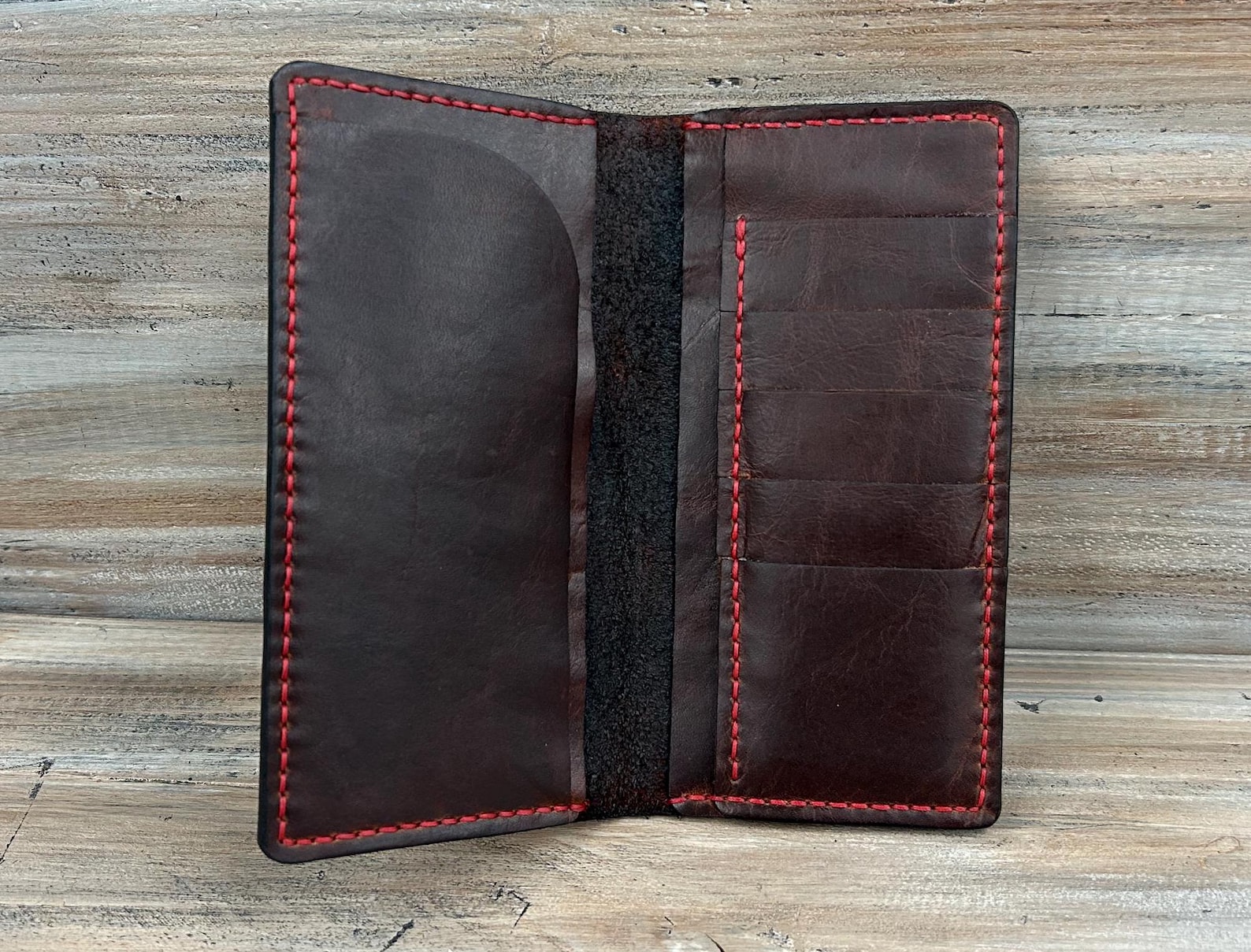 Perfect Gift. Hand Tooled Leather Roper Reaper Wallet. Hermann Oak Full ...
