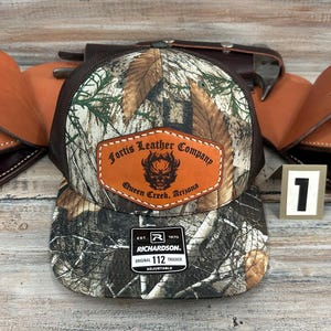 Fortis Leather Company Leather Patch Hat. Richardson 112 Trucker. Realtree Edge Camo