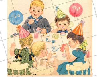 Digital Download | Children Birthday Party Vintage Book Page #66 PNG