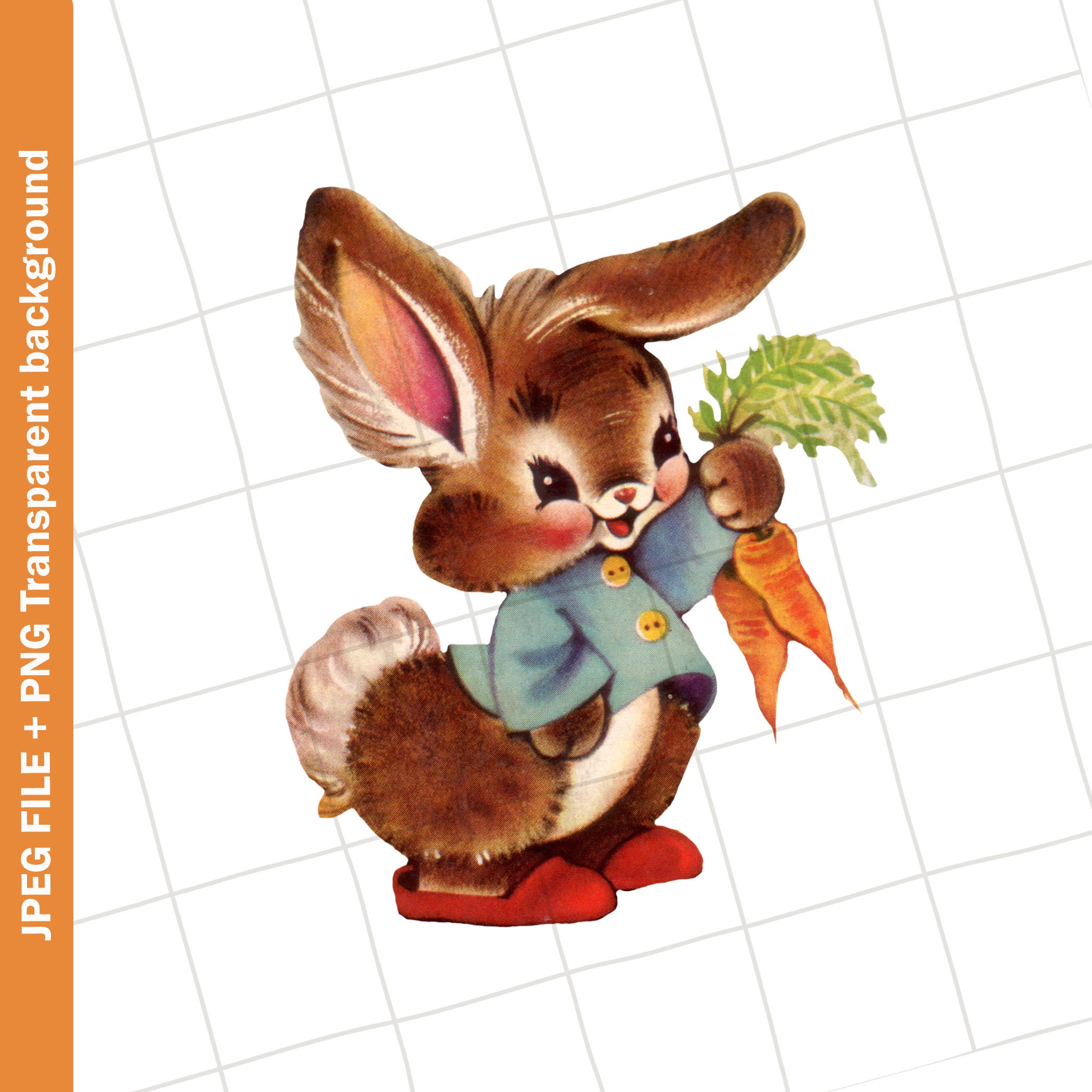 Vintage Digitale Clipart Peter Hase BraunEr Hase Möhre | Etsy Österreich