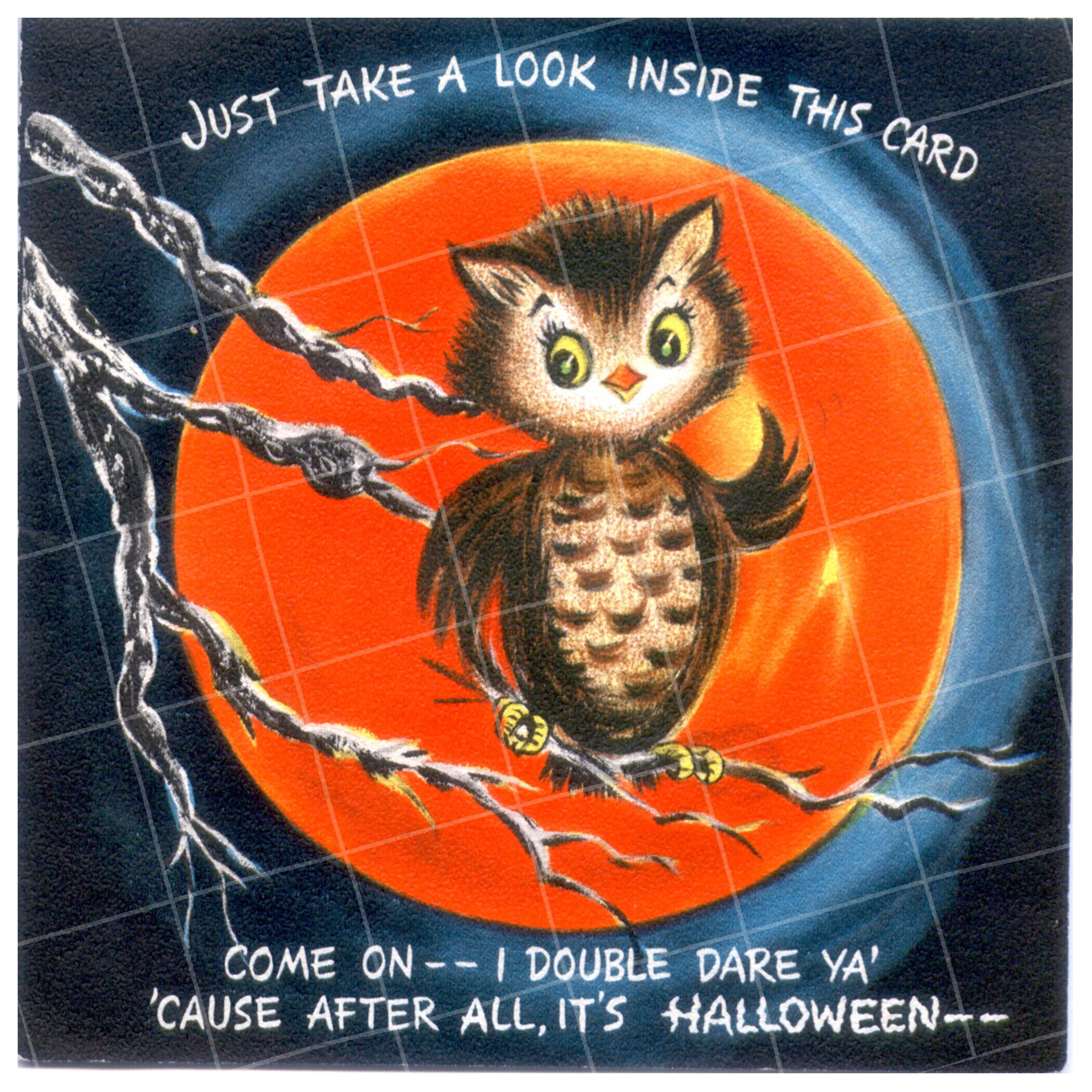 Digital Download Owl Halloween Vintage Greeting Card Image - Etsy