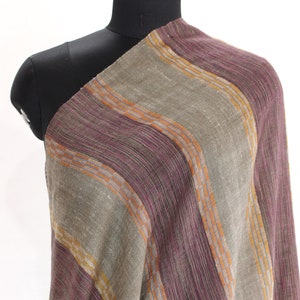 Handwoven Cashmere Scarf: Striped Pashmina Shawl (200x100cm)