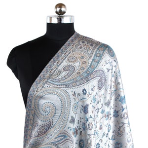 Handwoven Paisley Silk Scarf: Reversible Soft Shawl