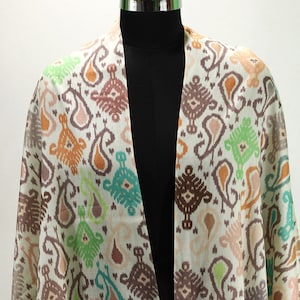Natural Silk Paisley Shawl, Paisley Printed Silk Stole, Women&#39;s Fashion Silk Scarf (70x100)cm