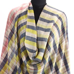 Cashmere Striped Scarf, Handwoven Pashmina Cashmere Stole, Handcrafted Scarf By PaisleyShawls, (200x70)cm