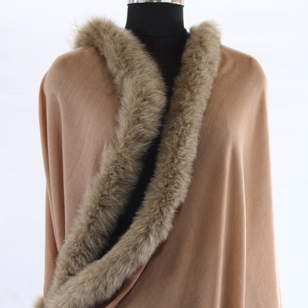 cropped fur shawl