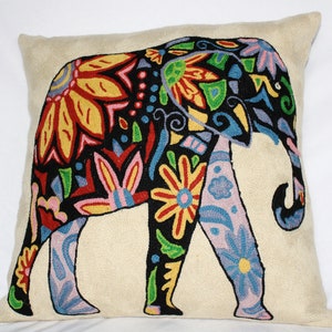 Funda de cojín de elefante, funda de almohada hecha a mano, juego de 2 fundas de cojín, (45 x 45) cm