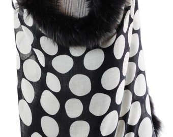 polka dot fur shawl
