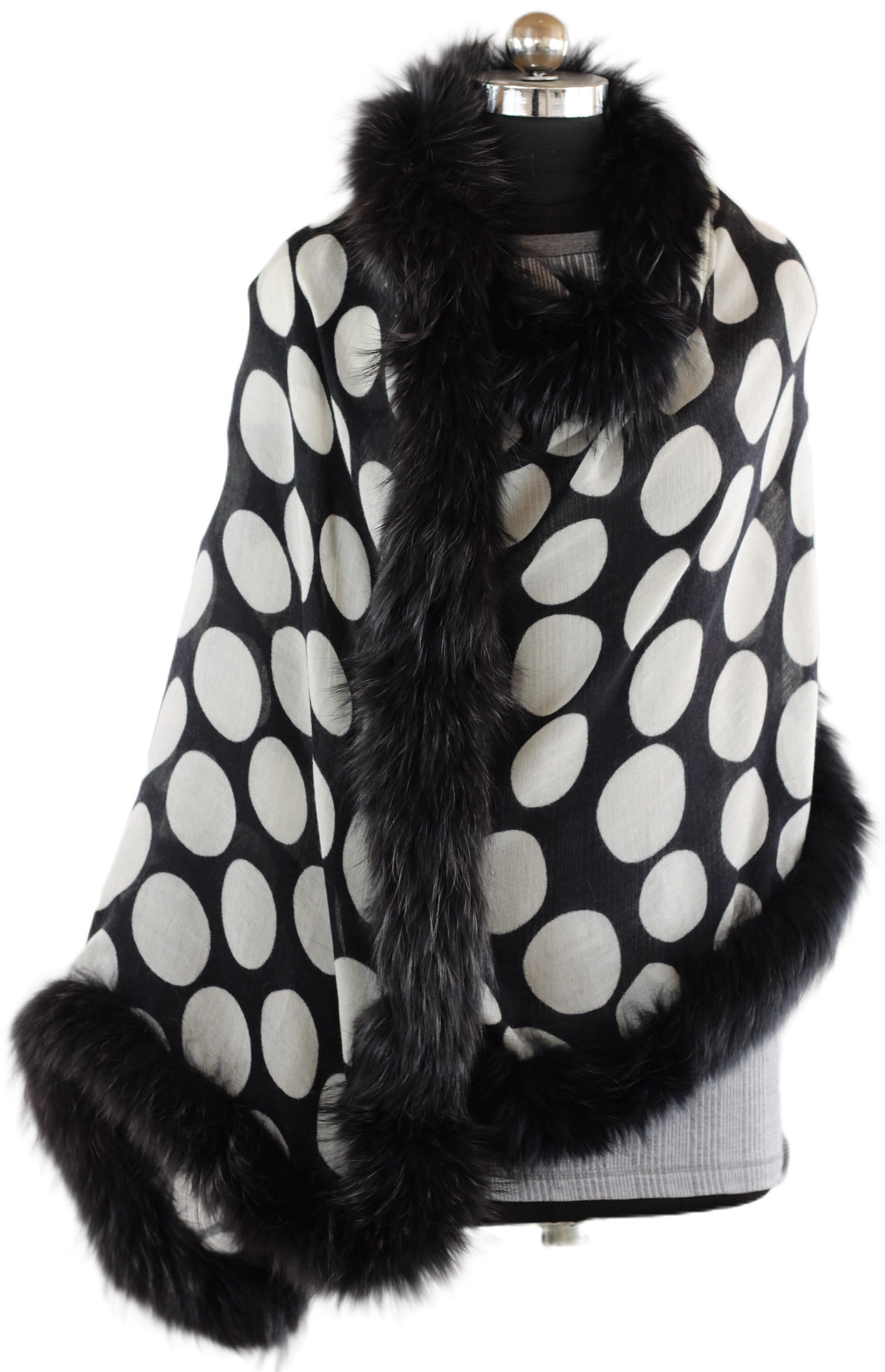 polka dot fur shawl