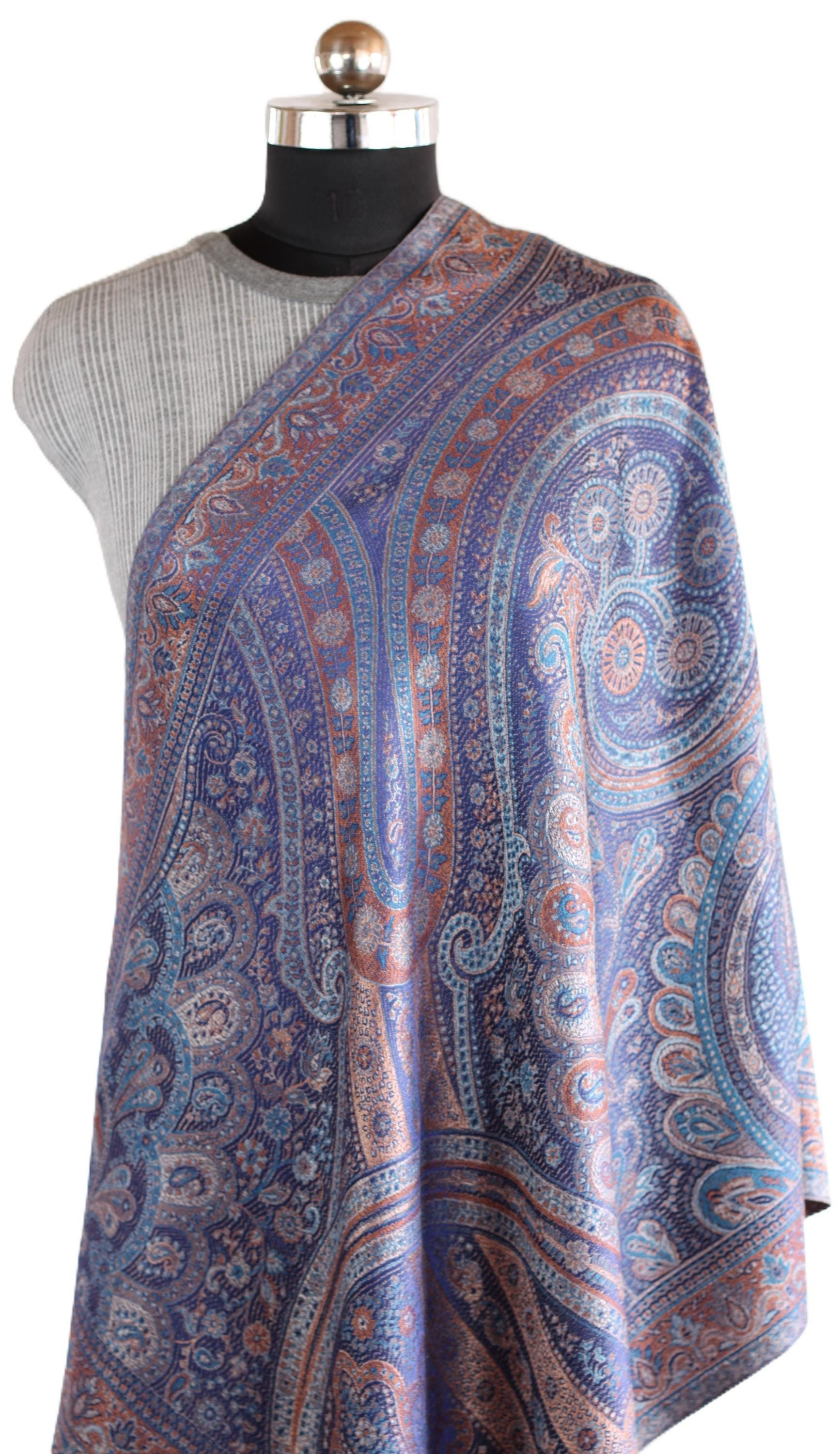 Unique gift for her, Mulberry Silk Scarf, Handwoven Reversible Silk Shawl, Designer Silk Wrap, (200x70)cm