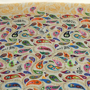 Organic Silk Paisley Scarf, Paisley Printed Silk Stole, Women's Fashion Silk Wraps (70x100)cm