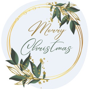 Merry Christmas Cricut Ornament Wreath  PNG/SVG/JPG