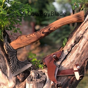 Handmade Hunting Camping Tool Axe, Hand Forged Viking Axe, High Carbon Steel Nordic Axe, Gift For Him, Groomsmen Gift, Christmas gifts