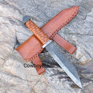 Custom Handmade Seax knifeHand Forged Troll Seax - Seax Knife and Sheath, Gift For Him, Best Gift For Men