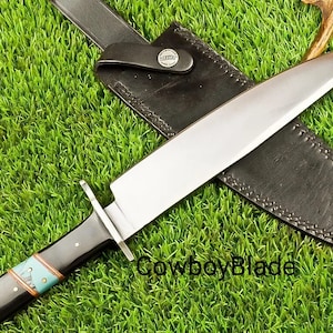 Couteau Bowie en acier D2 forgé à la main : couteau de camping de chasse de 15 po.