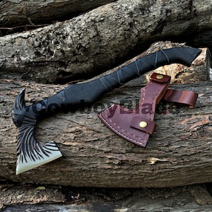 Handmade Hunting Camping Tool Axe, Hand Forged Viking Axe, High Carbon Steel Nordic Axe, Gift For Him, Groomsmen Gift, Christmas gifts