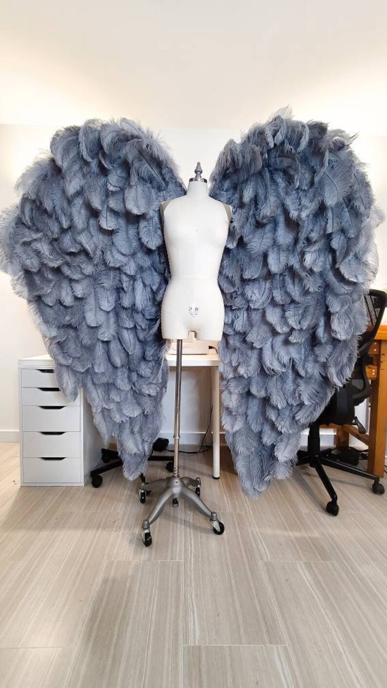 MADE TO ORDER Cupid Heart Shaped Angel Wings Ostrich Feather Large