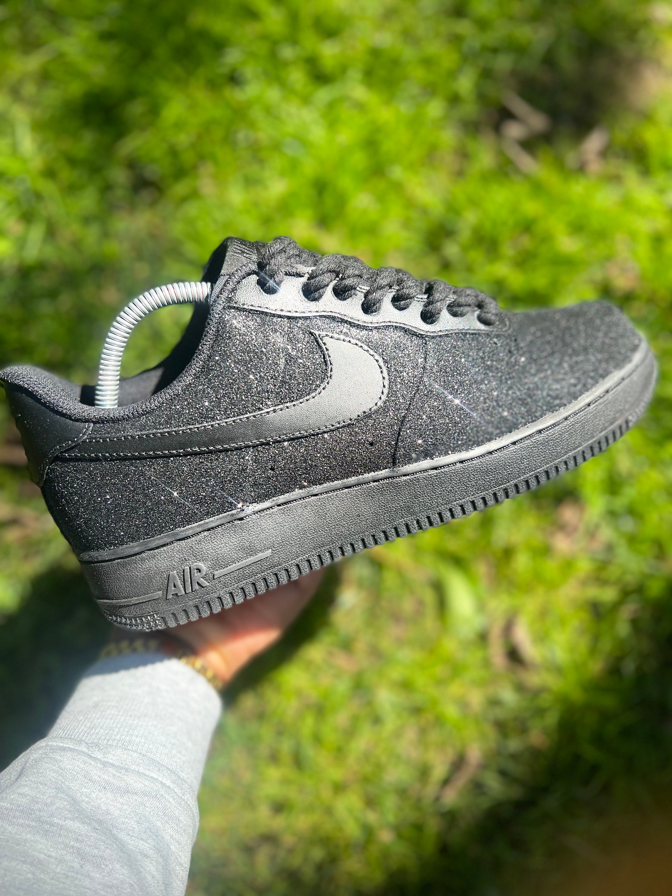 Custom Hand Painted Black Gucci Nike Air Force 1