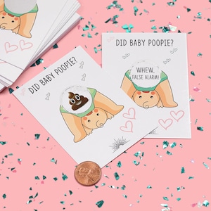 30 Boy Baby Shower Scratch Off Game Cards,  Funny Did Baby Poopie ® Scratcher Cards, Diaper Baby Shower Tickets, Baby Shower Game Idea