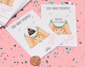 30 Boy Baby Shower Scratch Off Game Cards,  Funny Did Baby Poopie ® Scratcher Cards, Diaper Baby Shower Tickets, Baby Shower Game Idea