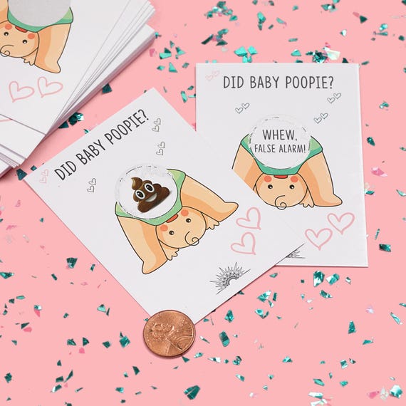 30 Boy Baby Shower Scratch Off Game Cards,  Funny Did Baby Poopie ® Scratcher Cards, Diaper Baby Shower Tickets, Baby Shower Game Idea