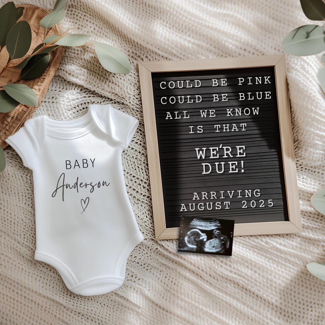 Letter Board Pregnancy Announcement Digital Boho Pregnancy Template