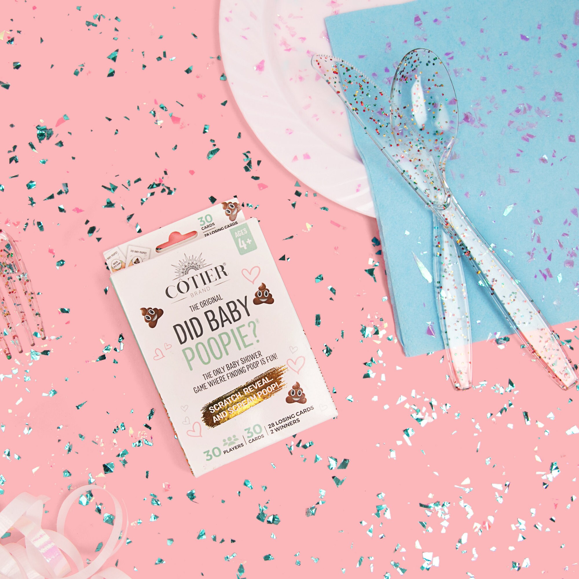 30ct Fun Baby Shower Scratch off Game Cards Did Baby Poopie Emoji