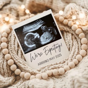 Boho Pregnancy Announcement Digital Gender Neutral | Boho Minimalist l Facebook Instagram | Editable | Boho Simple Pregnancy Announcement