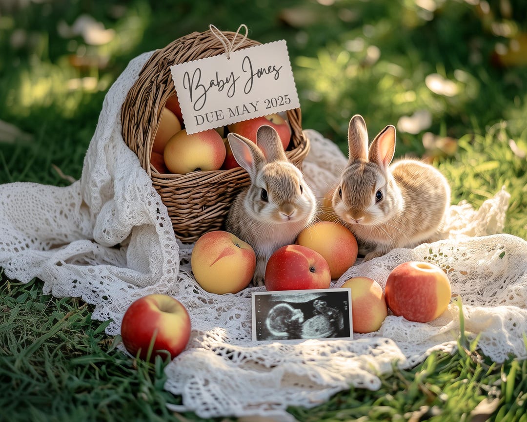 Spring Pregnancy Announcement Digital Spring Baby Announcement Baby ...