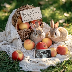 Spring Pregnancy Announcement Digital Spring Baby Announcement Baby Announcement Spring Bunny Baby Announcement Pregnancy Reveal Spring