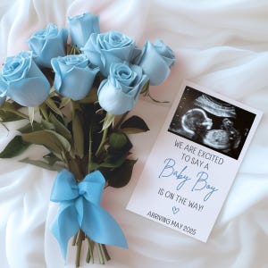 Minimalistische Baby Boy Ankündigung Digitale Schwangerschaftansage Digital Boy Simple Boy Schwangerschaftansage Blau Es ist ein Junge Social Media