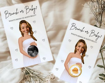 Divertido juego personalizado de rasca y gana para baby shower ¿Brunch o bebé? Boletos de rasca y gana para baby shower Juegos para baby shower Juego único para futuras mamás